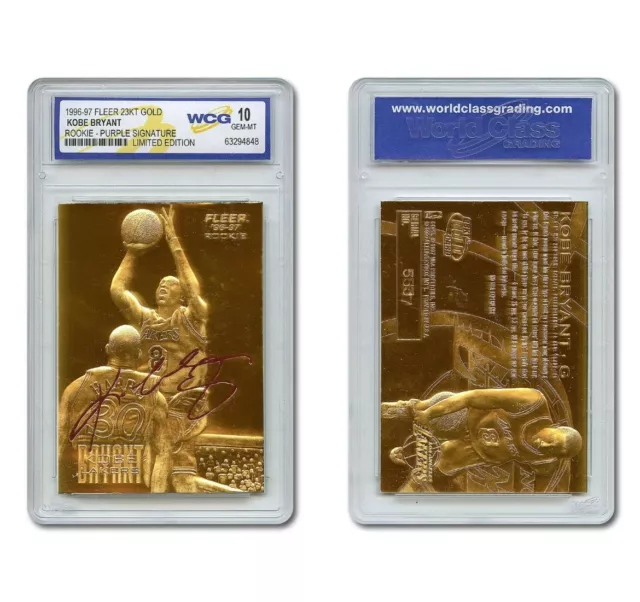 1996-1997 KOBE BRYANT Fleer 23K Gold ROOKIE Card Signature Series GEM-MINT 10