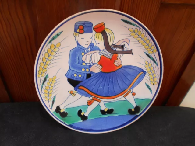 Alter Trachten Wandteller Wächtersbach Keramik Hessenpaar 1930-40 Ursula Fesca