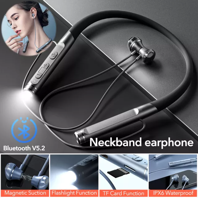 Magnetic Bluetooth Wireless Neckband Earphones HIFI Headphones Handsfree Headset
