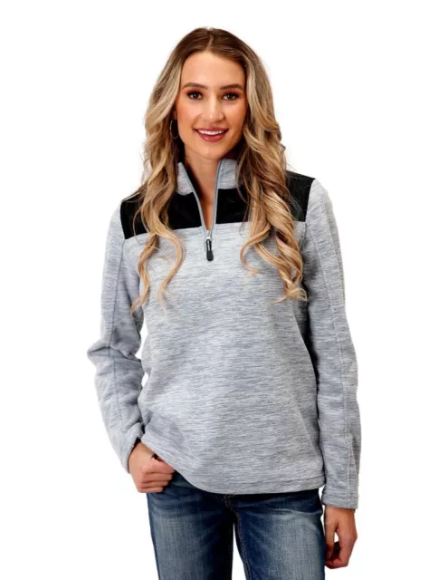 Roper Western Jacket Womens Fleece Logo Gray 03-098-0692-6166 GY