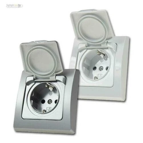 Haut Prise de Protection avec Couvercle Cadre Flush Dose pour Zones Humides IP44