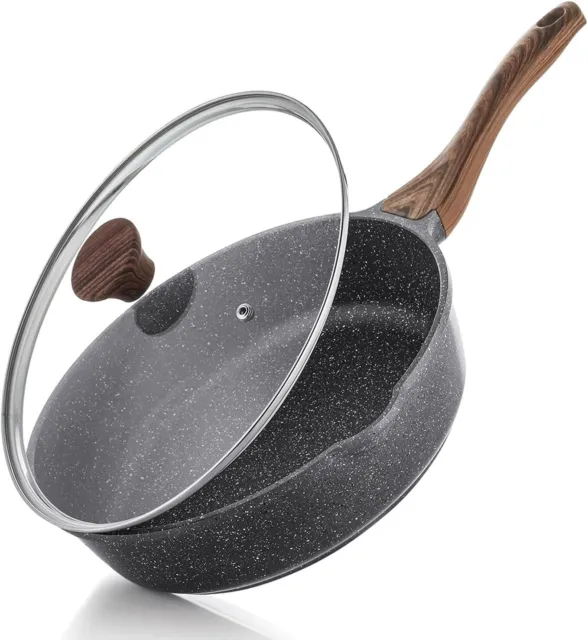 D&W 11” Frying Pan Nonstick Skillet Quality Cookware 28cm & 2 Inch Deep -  Black