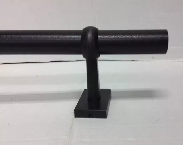 Pottery Barn PB Cast Iron curtain drape Rod wall brackets 1.25 MED 48-88" black
