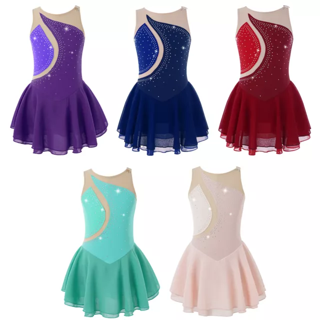 iEFiEL Kids Girl Ballet Dance Dress Leotard Figure Ice Skating Dancewear Costume