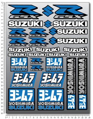 SUZUKI TEAM YOSHIMURA ADESIVI SET STICKERS GSX-R 600 750 1000 laminato GSXR 