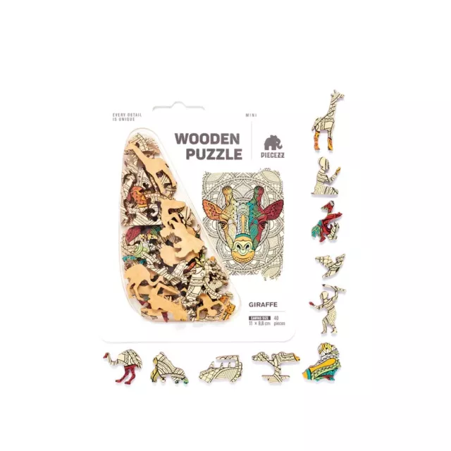 Giraffe 40 Piece Mini Wooden Jigsaw Puzzle Geek Toys New