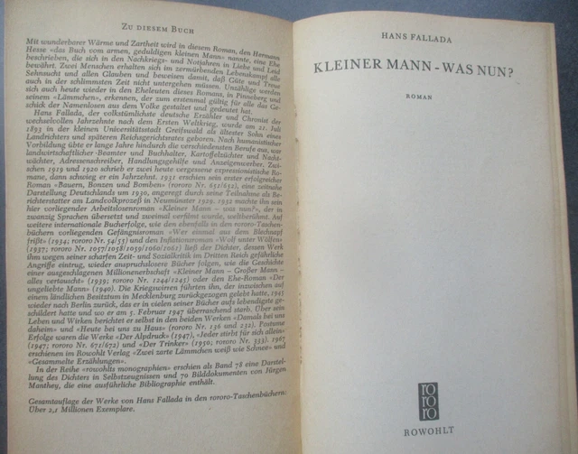 Kleiner Mann Was Nun Von Hans Fallada picclick.de