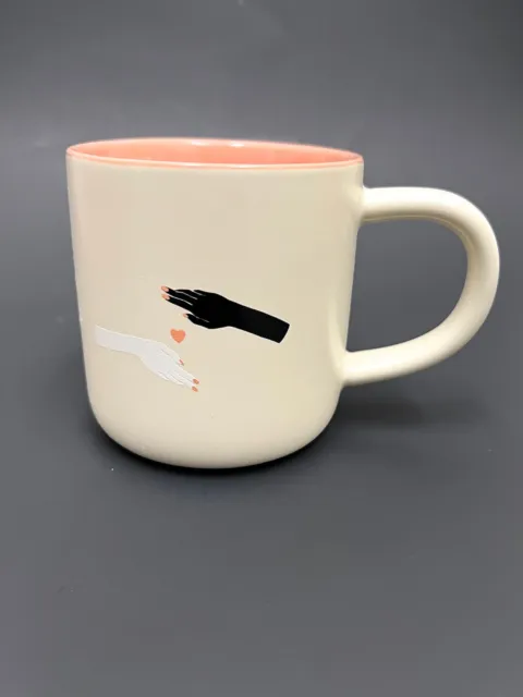 🐆 Oh Happy Dani 2021 Coffee Tea Cup Mug -Black & White Hands -Design Works NWOT