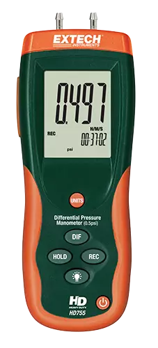 Extech Flir HD755 Gauge Differential Pressure High Resolution Manometer 0.5psi