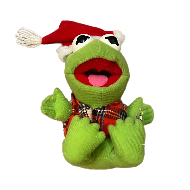 1987 McDonalds Christmas Baby Kermit The Frog PLUSH Jim Henson Muppet Babies Vtg