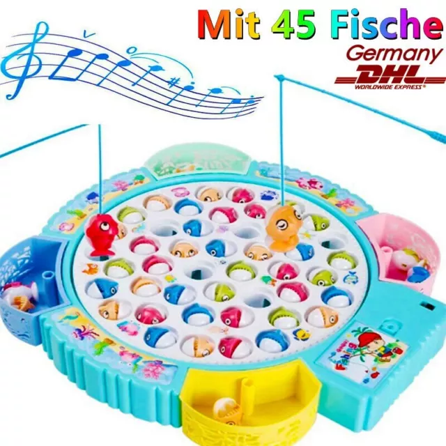 Angelspiel Kinder Angeln Spiel Musical Electric Angeln Spielzeug mit 45 Fische