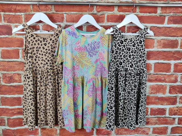 Girls Bundle Age 7-8 Years Next H&M Summer Dress Set Jersey Leopard Kids 128Cm