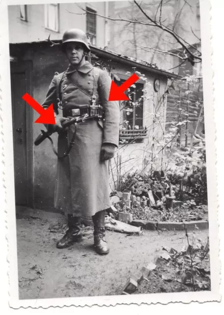 Deutsches Foto Portrait Wehrmacht Ww2 - Deutscher Soldat Mit Gewehr