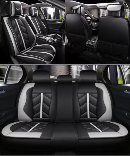 PREMIUM Kunstleder Sitzbezug Auto Sitzbezüge Schwarz Lordose für viele  Fahrzeuge