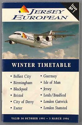 Jersey European Airways Airline Timetable Winter 1995/96 Issue 1