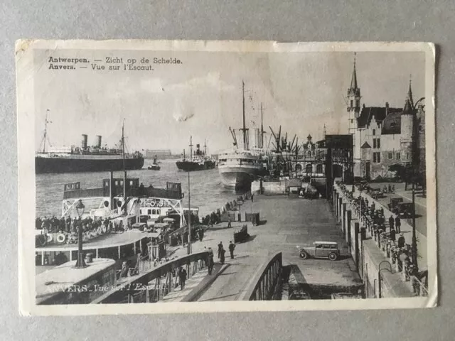 Cpa (Belgique) Anvers : Vue Sur L'escaut. Navires, Paquebots, Animee. Antwerpen