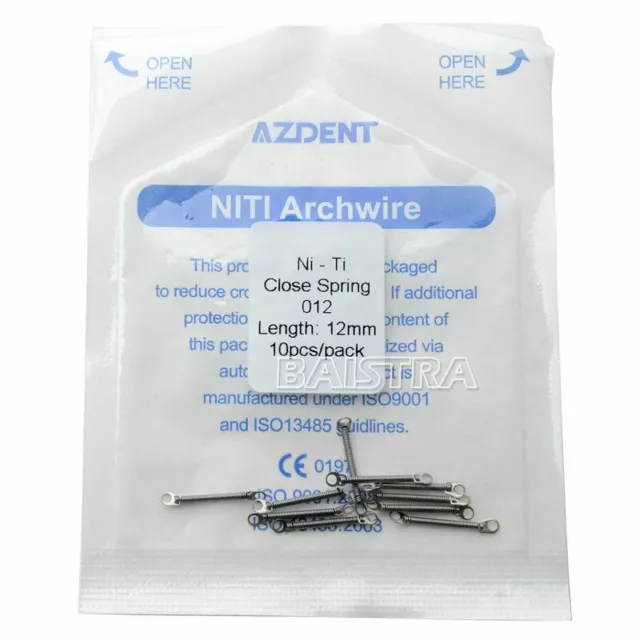 10PCS Dental Ortho Niti Closed Coil Spring Constant Force 0.012" 12mm AZDENT