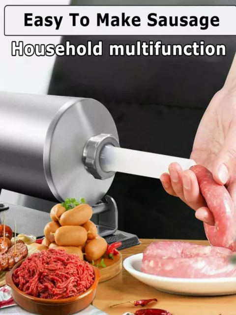 MZTOGR Sausage Stuffer - Stainless Steel Homemade Manual Sausage Maker Horizo...