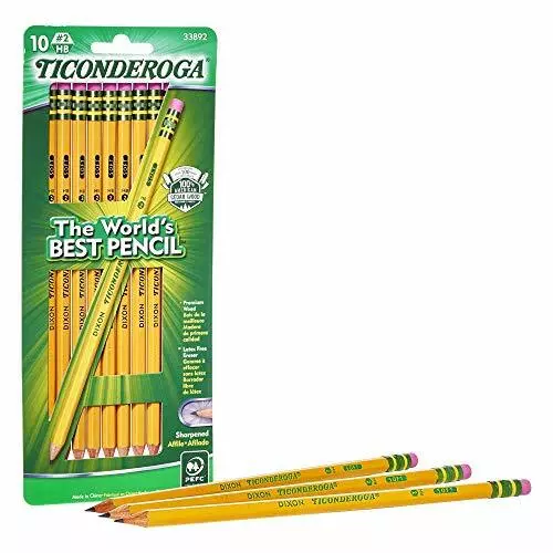 TICONDEROGA 240 Count Wood-Cased Pre-Sharpened Graphite #2 HB Soft Yellow Pencil