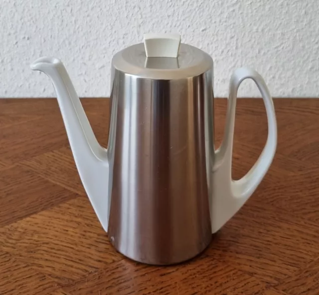 Tolle WMF Kaffeekanne mit Bauscher Porzellan Einsatz - Modernist 60er Jahre