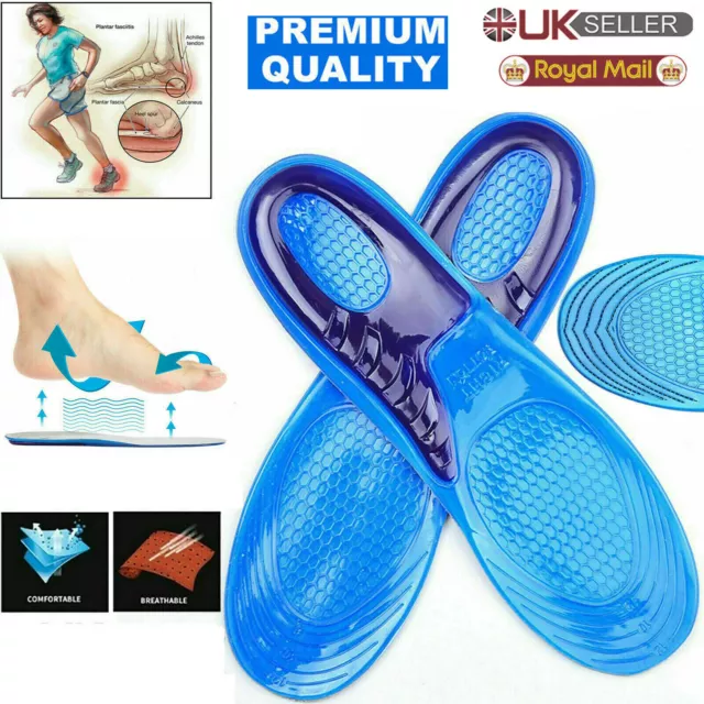 Work Boots Orthotic Foot Arch Support Heel Shoe Inserts Gel Massaging Insoles