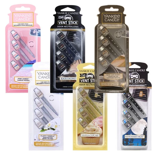 YANKEE CANDLE Car Air Freshener 4 Vent Sticks Pack **Select
