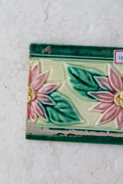 Old Circa 1930 Vintage Artdeco Ceramic Tile Border Made In Japan NH4390 2