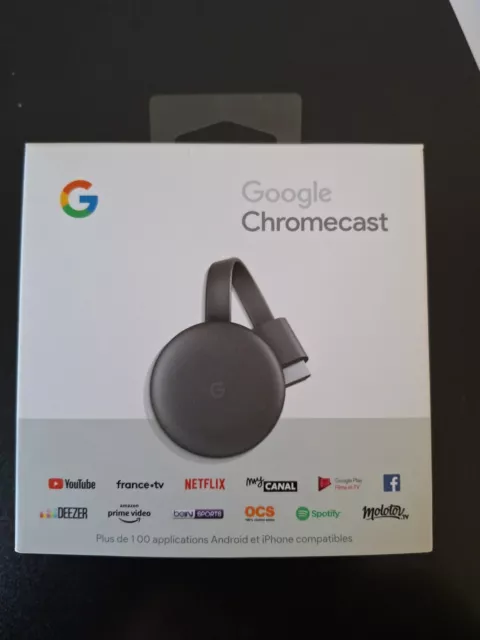 Google Chromecast (3rd Generation) Dongle - Anthracite Gris (GA00439-FR)