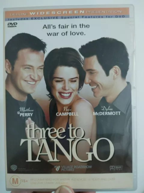 Three to Tango, Matthew Perry, R4 DVD, romantic comedy, clean disc, rated PG