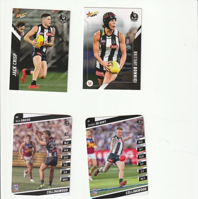 2024 AFL COLLINGWOOD CARDS. Nick DAICOS, Jordan DE GOEY, Jack CRISP, BONNICI. 2.00 PicClick AU