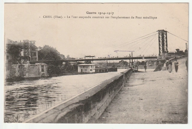 CREIL - Oise - CPA 60 - l' Oise le pont suspendu