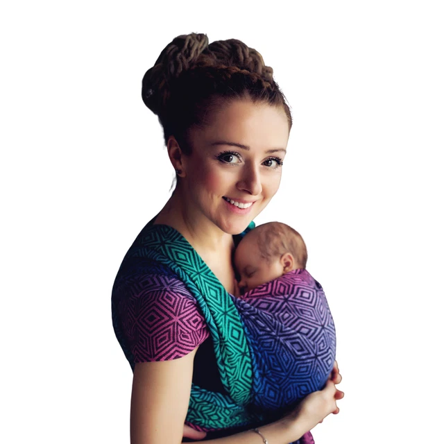 Écharpe de portage Little Frog - Dark Aurora Cube - taille 6 (4,6 m)