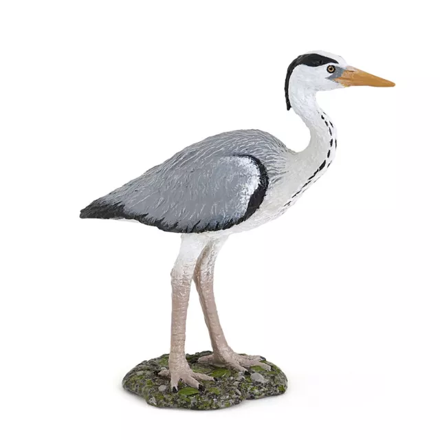 PAPO Wild Animal Kingdom Grey Heron Toy Figure, Grey (50274)