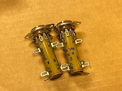 2 NOS Vintage Cinch Vector Brown 9-pin Vacuum Tube Turret Sockets (Qty Avail)
