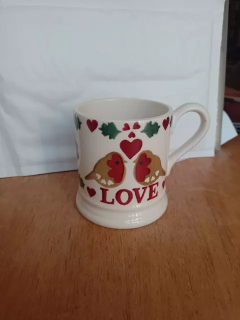 NEW Emma Bridgewater 1/2 pint mug CHRISTMAS love  joy(Robins) valentines day