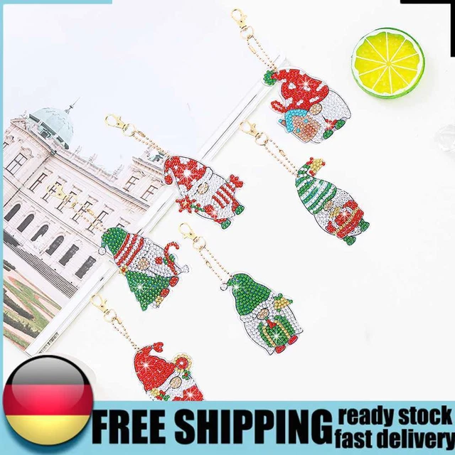 Weihnachts Diamond Painting Schl?selanh?ger, DIY Weihnachtsdeko Kobold Anh?ger,