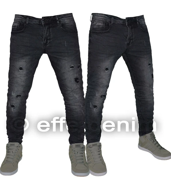 Jeans scuri strappati clearance uomo