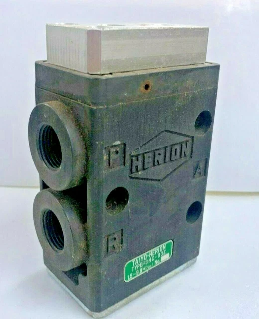TAIYO HERION P3HC-03E 3/2-Way Air-Pilot Pneumatic Directional Valve 3/8"