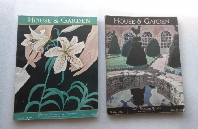 Lot Of 2 - Vintage House & Garden Magazine June 1930 & Oct 1927 Fall Planting