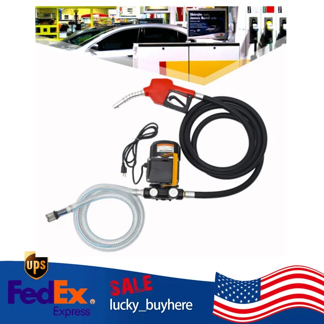 110v AC 16GPM Electric Diesel Oil Fuel Transfer Extractor Pump & Nozzle Hose