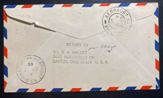 1966 Toronto Canada First Flight Airmail Cover FFC To Shannon Airport Ireland 3