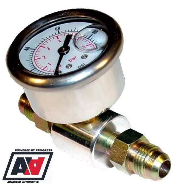 Fuel Pressure Test Gauge Inline Adaptor With AN6 Hose Fittings High Pressure ADV