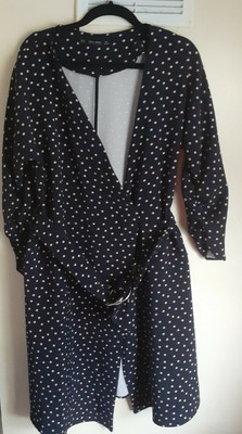 Zara White Polka Dot Midi Dress - Size M