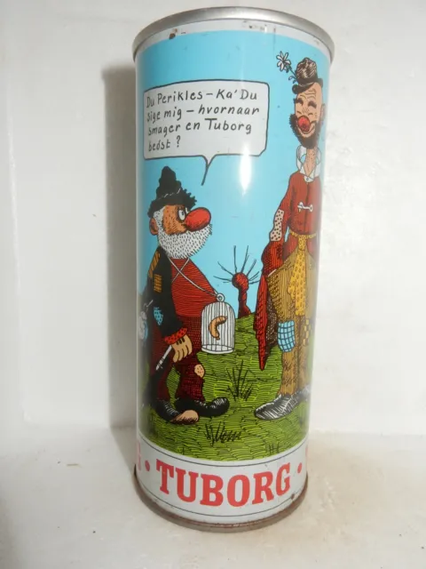 TUBORG Beer CARTOON Straight Steel Beer can from DENMARK (45cl) Empty !! 03