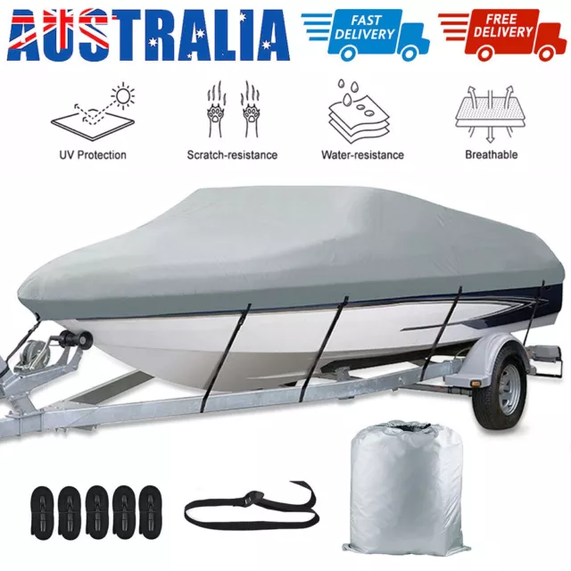 Heavy Duty 600D 17ft-19ft Jumbo Boat Cover Trailerable Marine Grade Outdoor AU