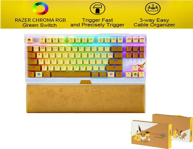 Pokemon Keyboard Razor NEW RAZER X Pokémon Eevee Blackwidow TKL Wired Mechanical Keyboard ...