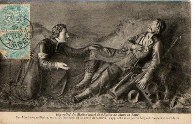 CPA low relief of the master altar of the church of March the tower