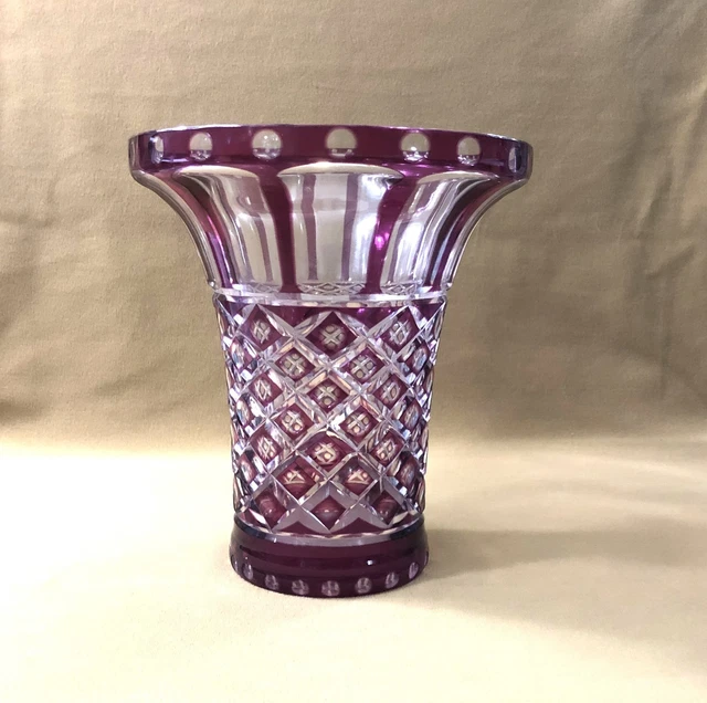 Ancien Baguier En Cristal Violet - Style Baccarat Ou Saint-Louis - Non Signé