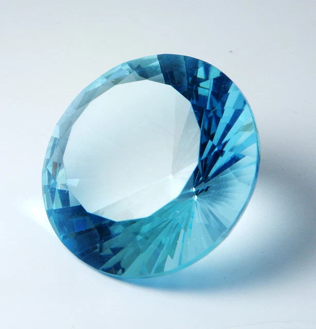 Lab Created EGL Certified Blue Aquamarine Round cut Loose Gemstone 43.00 Ct