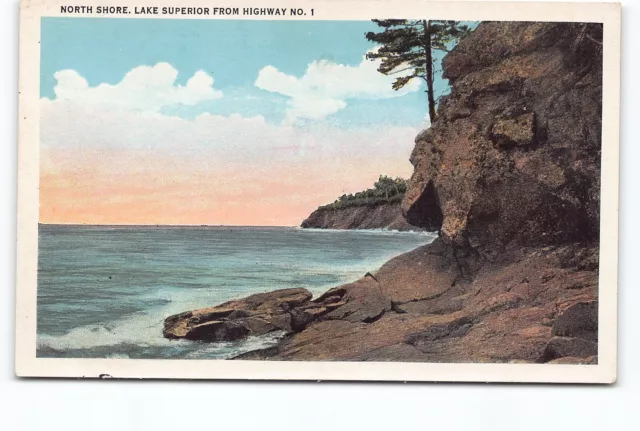North Shore Lake Superior From Highway 1 Minnesota MN WB Postcard Vtg Unposted